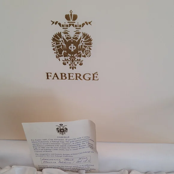 FABERGE LAUSANNE HOCK WINE GLASSES EDITION #1 SET OF 4.. - Picture 5 of 9